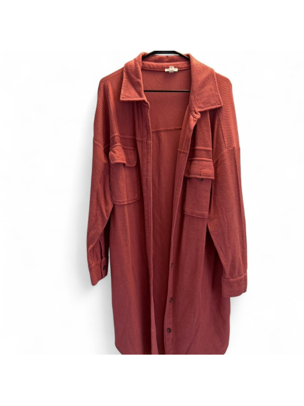 Pilcro red long button up corduroy cardigan Size L